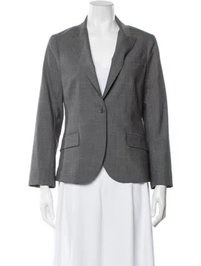 Pre-owned Theory Wool Blazer In Grey