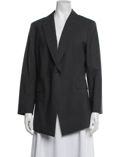 Pre-owned Theory Wool Blazer In Grey