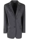 Theory New Divide Double Face Wool & Cashmere Oversized Blazer In Grey