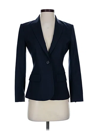 Pre-owned Theory Wool Blazer Jacket In Blue