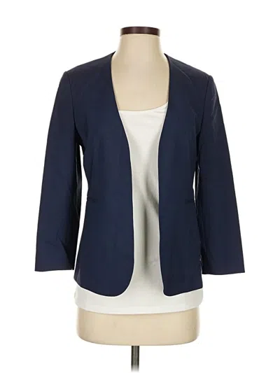 Pre-owned Theory Wool Blazer Jacket In Blue