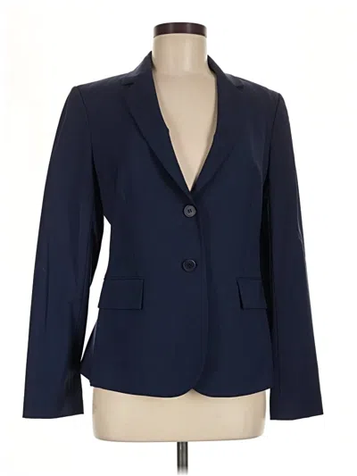 Pre-owned Theory Wool Blazer Jacket In Blue