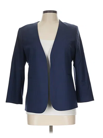 Pre-owned Theory Wool Blazer Jacket In Blue