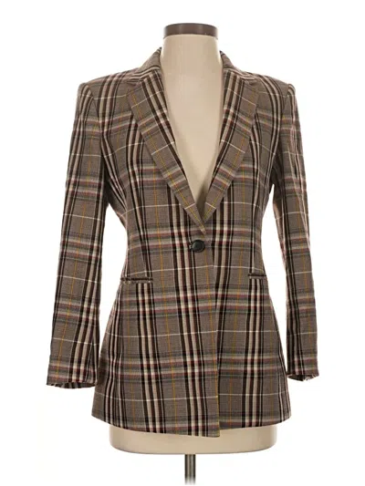 Pre-owned Theory Wool Blazer Jacket In Brown
