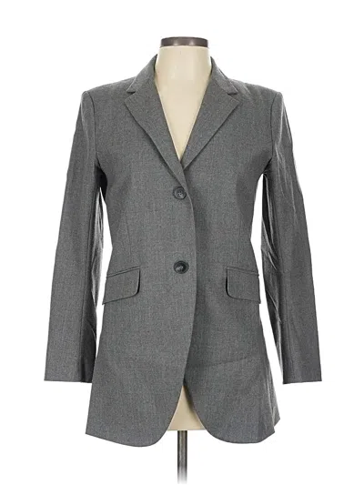 Pre-owned Theory Wool Blazer Jacket In Gray