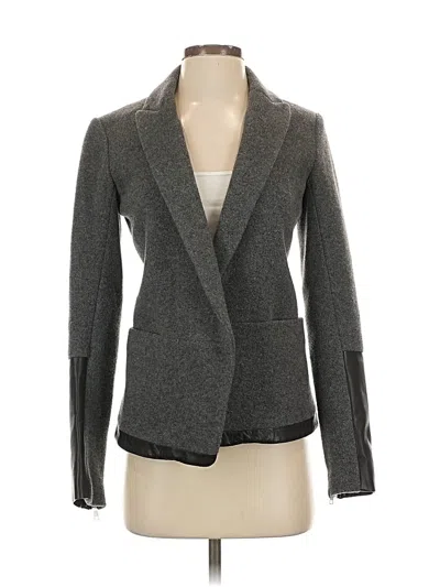 Pre-owned Theory Wool Blazer Jacket In Gray