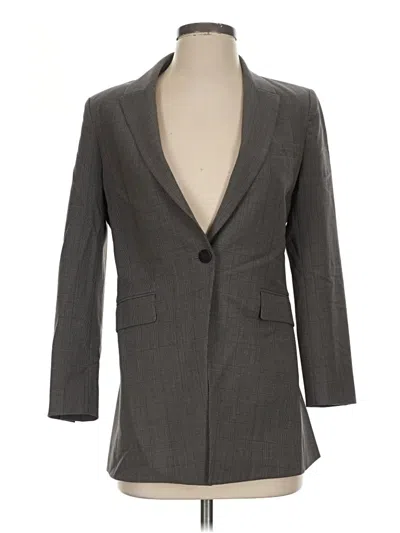 Pre-owned Theory Wool Blazer Jacket In Gray