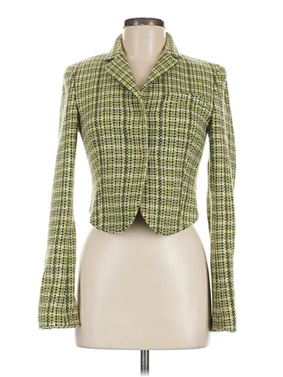 Pre-owned Theory Wool Blazer Jacket In Green