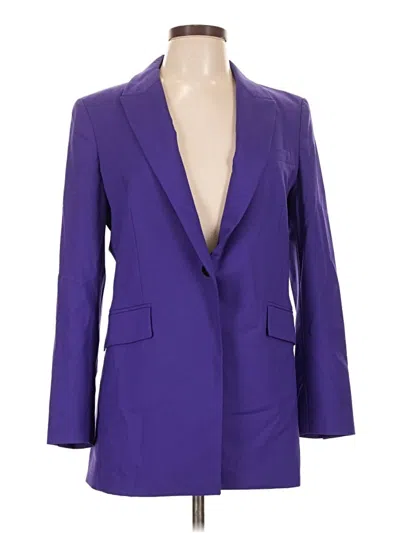 Pre-owned Theory Wool Blazer Jacket In Purple