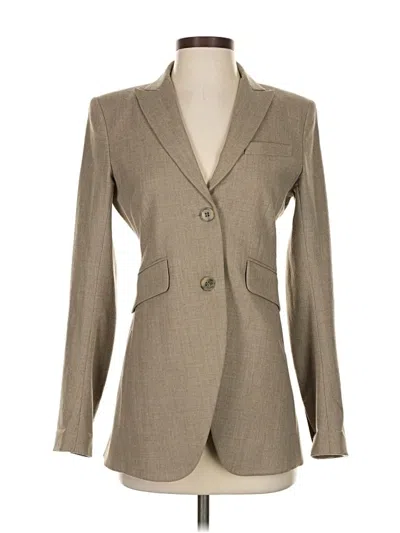 Pre-owned Theory Wool Blazer Jacket In Tan