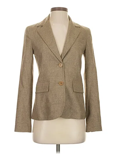 Pre-owned Theory Wool Blazer Jacket In Tan
