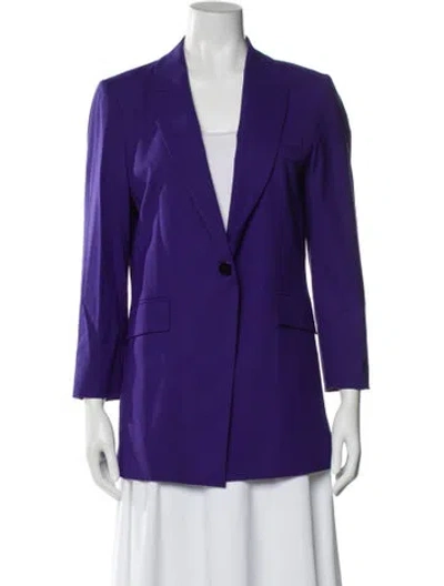 Pre-owned Theory Wool Blazer In Purple