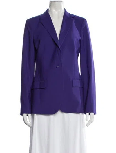 Pre-owned Theory Wool Blazer In Purple