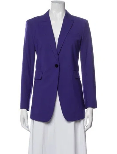 Pre-owned Theory Wool Blazer In Purple