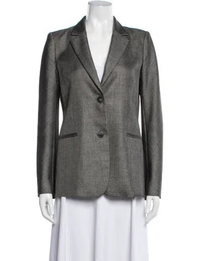 Pre-owned Theory Wool Blazer In Silver