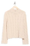 Theory Wool Blend Cable Knit Pullover Sweater In Pink