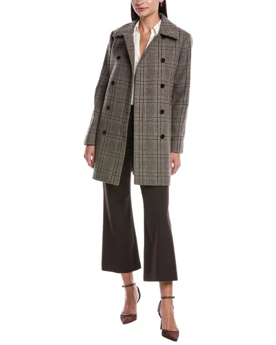 Theory Wool-blend Coat In Brown