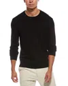 Theory Riland Cable Stitch Cotton Crewneck Sweater In Black