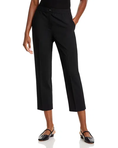 Theory Wool Blend Cropped Tapered Pants In Black