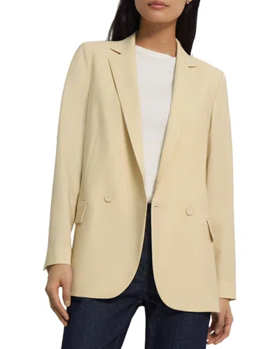 Theory Wool-blend Double-breasted Boy Jacket In Neutral