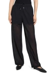 Theory Drawcord Pull-on Pant In Lightweight Wool In Black