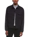 Theory Wool-blend Flannel Shirt In Blue