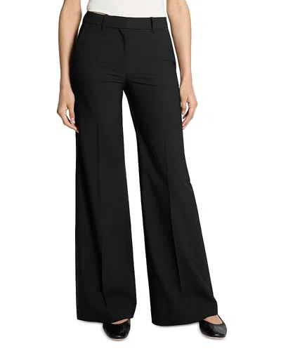 Theory Wool Blend Fluid Flared Pants In Black