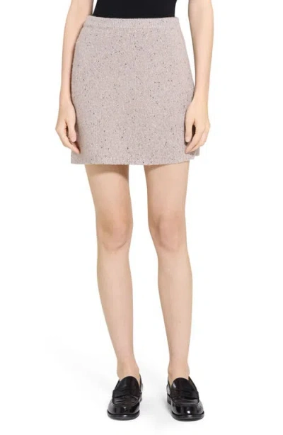 Theory Wool Blend Knit Miniskirt In White