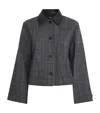 Theory Womens Charcoal Multi Collared Boxy Wool-blend Jacket In Gray