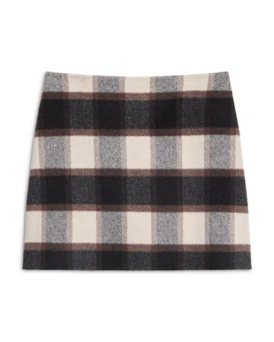 Theory Wool Blend Mini Skirt In Multi