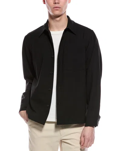 Theory Wool-blend Overshirt In Black