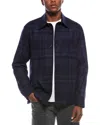 Theory Wool-blend Overshirt In Blue