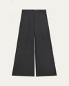 Theory Women's Wool Flannel Ultra Wide-leg Pants In Beige Multi