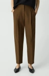 Theory Wool Blend Pleated Pants In Clove