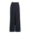 Theory Womens Tailored Pleated Wool-blend Trousers Nocturne Navy In Navy
