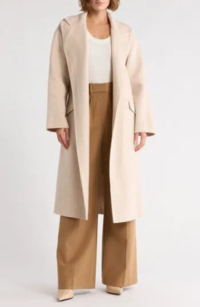 Theory Wool Blend Robe Coat In Brown
