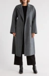 Theory Wool Blend Robe Coat In Gray