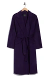 Theory Wool Blend Robe Coat In Purple