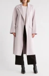 Theory Wool Blend Robe Coat In Purple
