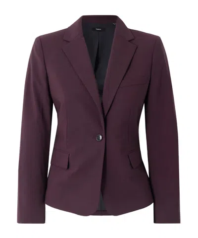 Theory Slim Fit Stretch Wool Blazer In Purple