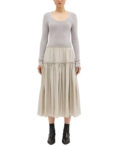 Theory Wool-blend Top In Gray