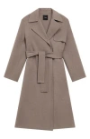 Theory Wool Blend Trench Coat In Brown