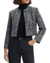 Theory Collarless Open Front Jacket In Black