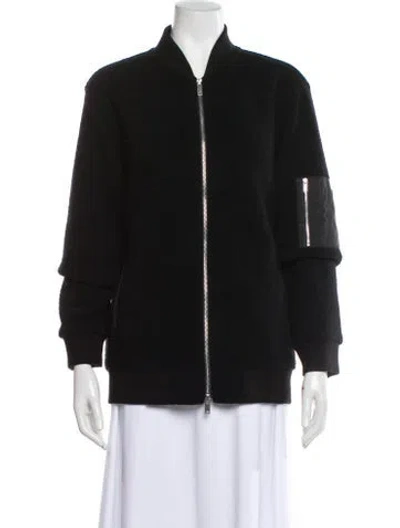 Pre-owned Theory Wool Bomber Jacket In Black