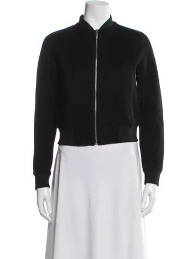 Pre-owned Theory Wool Bomber Jacket In Black