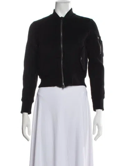 Pre-owned Theory Wool Bomber Jacket In Black