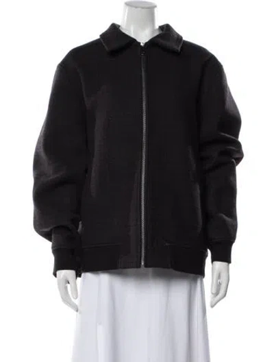 Pre-owned Theory Wool Bomber Jacket In Black