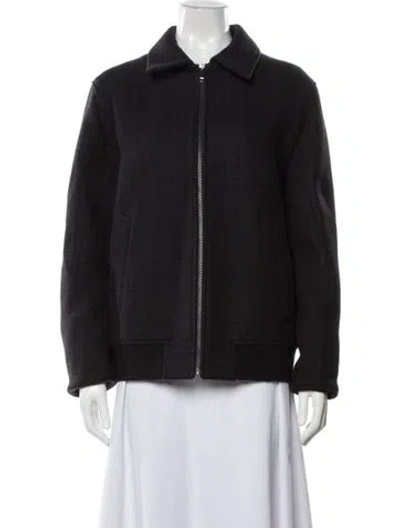Pre-owned Theory Wool Bomber Jacket In Black