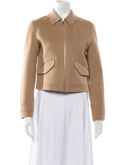 Pre-owned Theory Wool Bomber Jacket In Brown/neutrals