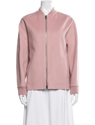 Pre-owned Theory Wool Bomber Jacket In Pink